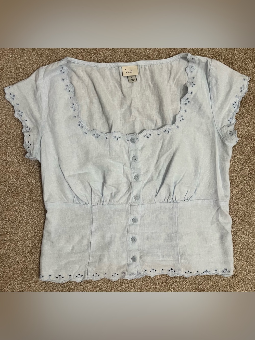 a new day Light Light Linen Top Size Small